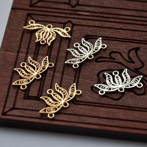 Lotus Shape <b>Copper</b> Jewelry Findings Gold And Silver Plated For <b>Bracelet</b> Making - Product Image 4