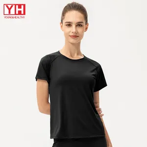 Women&#39;s Sportswear Spandex Gym Top Women Activewear Exercise Workout Shirt Running Clothing Ladies Loose Gym T Shirt Fitness