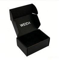 Boîtes en carton ondulé noir avec logo personnalisé, boîtes d'expédition pour petites entreprises, pour l'envoi de cadeaux et l'emballage de boîtes en papier