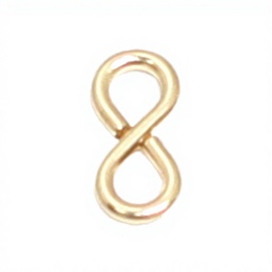 จี้รูปเลข 8 ชุบทอง 14K ยี่ห้อ TISHYA DIAMOND ขนาด 1/1 วง 12.7x6.3 มม. สำหรับทำสร้อยคอและสร้อยข้อมือ - Product Image 3