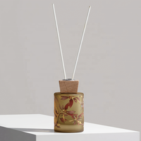 Bouteilles diffuseurs d'aromathérapie en verre imprimées de motifs floraux, personnalisables en usine, de 50 ml à 300 ml, rondes ou carrées, couleurs et logos personnalisés disponibles