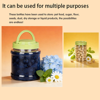 Contenants en plastique pour aliments pour animaux de compagnie de 250 ml, 350 ml, 550 ml, 600 ml, pot rond transparent pour biscuits avec couvercle pour l'emballage de bonbons