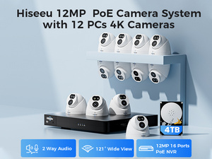 Hiseeu 8MP Dôme Extérieur POE 12 Canaux Enregistreur Vidéo Réseau Domestique Système de Caméra de Sécurité CCTV 4K Kit de Surveillance PK-12YHC88 8m - Product Image 3
