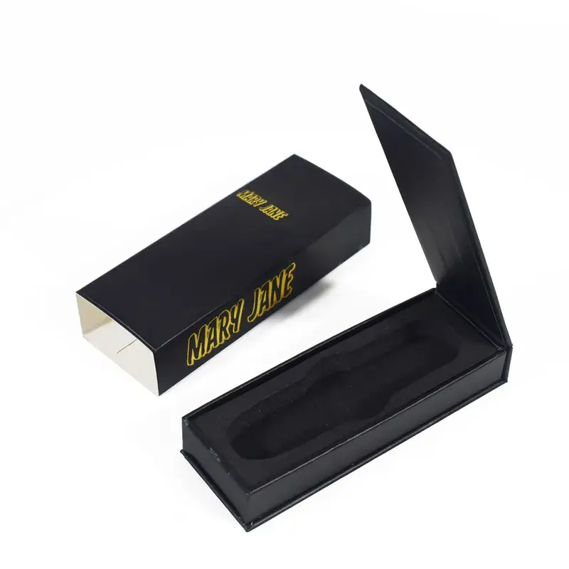 Caja de papel negra mate de lujo Impresión personalizada Efecto UV Logo Caja de cartón a prueba de niños para embalaje