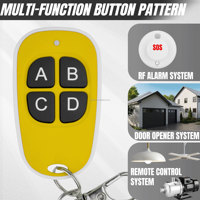 Original de fábrica 433MHz Control remoto de 4 botones Código de clonación emparejable Señal estable para puertas de barrera Puertas enrollables Hecho de metal