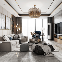 Ensemble de canapés modulaires gain de place pour salon d'appartement moderne, panneau mural 3D en PVC et décoration personnalisée, service OEM