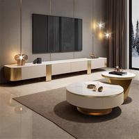 Meuble TV Moderne de Luxe en Marbre et Bois, Meuble de Rangement pour Salon et Chambre, Décoration Murale en Pierre, Idéal Appartement Tendance