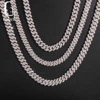 Bijoux Hip Hop pour Rapper, Chaîne Maille Cubaine Moissanite VVS, Bijoux Fins, Chaîne Maille Cubaine 8mm 10mm, Collier Cubain Iced Out