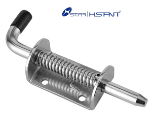 Haute qualité en acier inoxydable robuste goupille à ressort loquet grange porte serrure assemblage ressort boulon loquet pour remorque camion porte - Product Image 2