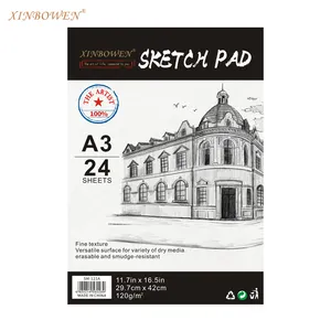 Xinbowen Vendita Calda A3 A4 A5 Formato 160 Gsm e 120Gsm Sketch Book Carta Da Disegno Schizzo Pad con 24 Fogli