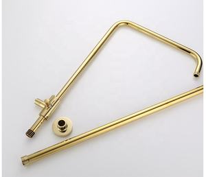 Ensemble de douche en laiton pour hôtels et résidences, finition dorée, mitigeur à poignée unique, cartouche céramique, jet de pluie doux - Product Image 6