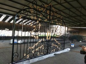 Châu Âu hiện đại trang trí vườn rèn sắt cửa Thiết kế trang trí ngoài trời thép pergola mái vòm sắt thiết kế - Product Image 6