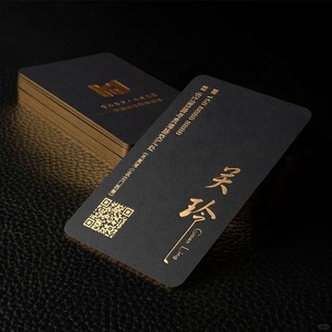 Cartes de visite de luxe avec bordure dorée, estampage à chaud, finition gaufrée/découpée, coins arrondis, papier typographique - Product Image 3