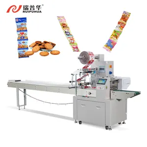 China HIgh Quality Automatic Continuous Plastic Bag BIscuit Bread Cake Food Horizontal Pillow Packaging Machine