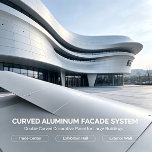 Sistema de Fachada Curva de Aluminio, Panel Decorativo de Doble Curvatura, Revestimiento de Paredes Exteriores para Centro Comercial y Sala de Exposiciones - Product Image 1