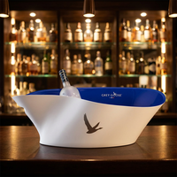 Seau à glace lumineux pour 4 bouteilles, transparent, pour bar et hôtel, directement de l'usine, personnalisation OEM