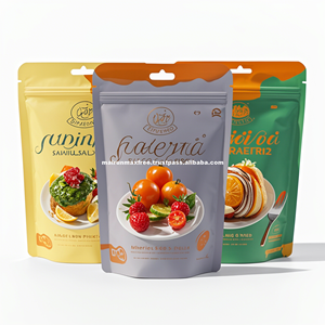 Low MOQ Custom Printed Mylar Zipper Stand up Pouches Food Packaging Glossy Finish for 100 Microns Reusable Ziplock <b>Bags</b> - Product Image 1