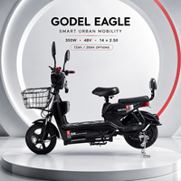 Vélo électrique Godel Eagle 350W, scooter, vélo de ville 48V avec batterie 12Ah 20Ah, panier avant et double siège