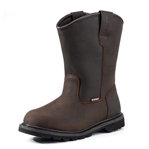 Chaussures de sécurité pour hommes en cuir Crazy Horse, anti-écrasement, anti-perforation, semelle en caoutchouc, chaussures de sécurité de haute qualité pour chantier - Product Image 2