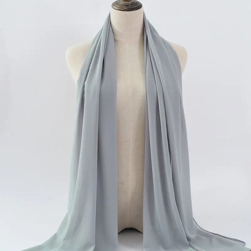 2023 Hot selling 40 Colors new style pearl chiffon bubble scarf headscarf ladies shawls Muslim women chiffon hijab