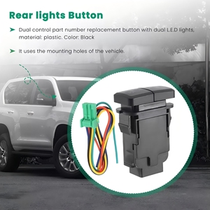 DC 12V ON-OFF lampu LED hijau biru LED <span class=keywords><strong>1</strong></span> LED <span class=keywords><strong>2</strong></span> tombol tekan ganda saklar untuk Toyota Hilux Prado Landcruiser HIACE LC120 - Product Image 4