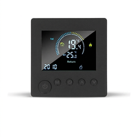 Termostato programable con pantalla a color WiFi Tuya negro para calefacción eléctrica de alta potencia y calderas de gas