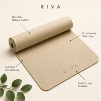 Tapis de yoga pliable en caoutchouc naturel PU écologique de haute qualité 5mm/4mm, antidérapant, pour fitness, vente en gros, OEM, marque privée