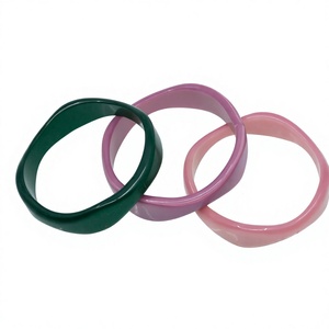 Irregular Resin Bangle Sculpture <b>Bracelet</b> Stylish Artistic Fashion Pink Green Colorful Minimalist Design Collectible Decor - Product Image 4