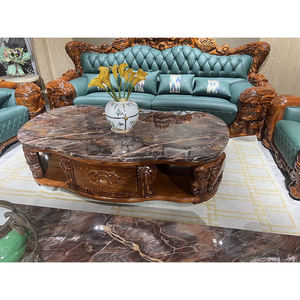 Divano in legno di ebano reale divano 1124 divano in pelle con struttura in legno massello intagliato - Product Image 4