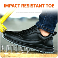 Chaussures de sécurité en cuir microfibre, anti-perforation, antistatiques, résistantes aux chocs, antidérapantes en PU, confortables pour le travail et la construction