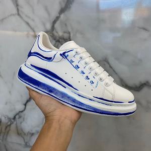 Zapatillas Blancas Clásicas de Plataforma de Alta Calidad, Hechas de Cuero Genuino, Diseño de Malla sin Cordones, Adecuadas para Zapatos Casuales de Hombre - Product Image 5