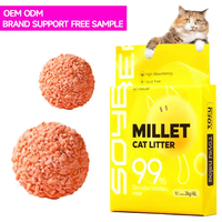 Pasir Kucing Ramah Lingkungan dari Biji Millet Strength Merchants 2.4kg Bentuk Persegi