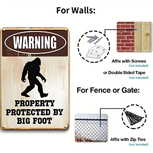 Letrero Metálico Divertido de Bigfoot, Placa de Advertencia de Sasquatch, Decoración para <span class=keywords><strong>el</strong></span> Hogar, Humor para <span class=keywords><strong>el</strong></span> Vecindario, Decoración para Cuarto de Hombre - Product Image 4