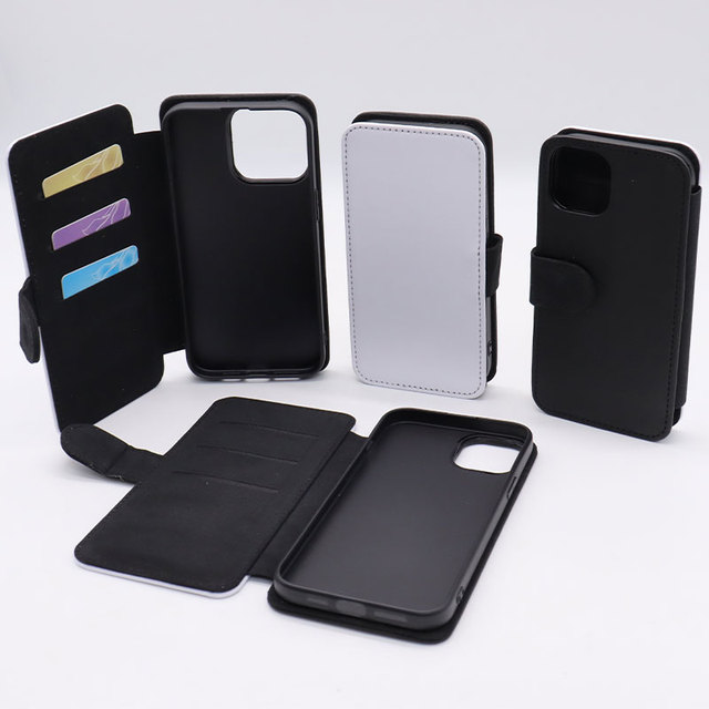 New Arrival Wallet Case Customized 2D Sublimation Blanks Leather Flip Phone Case for IPhone 15 Pro Max