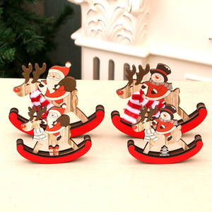 <b>Christmas</b> decorations, wooden rocking horse, <b>Christmas</b> gifts, Santa Claus figurines. - Product Image 3
