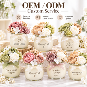 Candela Profumata in Vasetto di Vetro Mini Personalizzata, Candela di Soia Floreale Artigianale di Lusso per Bomboniere e Regali - Product Image 5