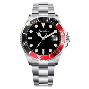 Montre à quartz pour homme en acier inoxydable avec lunette en aluminium, cadran lumineux et étanchéité quotidienne - Product Image 1
