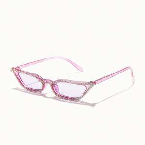 Nouveautés 2020, lunettes de soleil vintage UV400 pour femmes, monture petite, lunettes de soleil œil de chat avec strass - Product Image 4