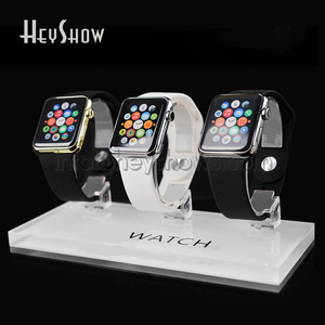 Tùy chỉnh 3-in-1 <span class=keywords><strong>Acrylic</strong></span> cho Apple xem hiển thị đứng Smart <span class=keywords><strong>Watch</strong></span> chủ với cơ sở trong suốt cho iWatch Logo hiển thị cơ sở - Product Image 5