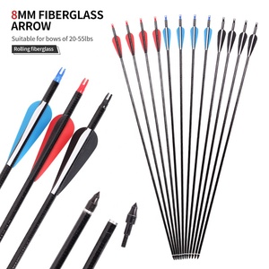 Frecce in Fibra di Vetro Arrotolata da 31 Pollici per Tiro con l'<span class=keywords><strong>Arco</strong></span>, ID 6.2mm, 30-55 Libbre, per <span class=keywords><strong>Arco</strong></span> Compound e Ricurvo, Punte Avvitabili per Pratica di Tiro e Caccia - Product Image 1