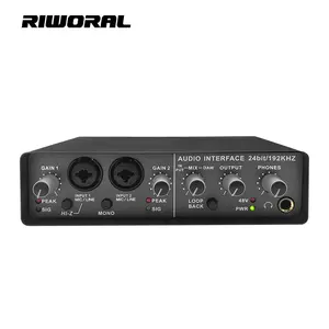 Q-24 Interfaz de Audio microfono USB Carte Son Studio Professionnel interfaccia Audio Youtobe Titok Live Sound Cards