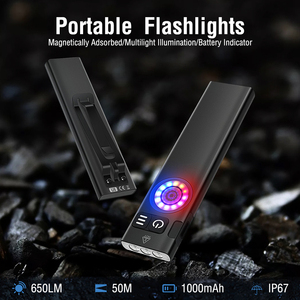 Asafee U8 <span class=keywords><strong>650lm</strong></span> EDC mini <span class=keywords><strong>LED</strong></span> Đèn pin IP67 không thấm nước Loại-C Sạc đèn pin nhỏ từ tính với trở lại clip Torch ánh sáng - Product Image 2