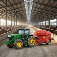 Nouvelle remorque mélangeuse d'aliments TMR tractée par tracteur HINDA 9JQL-16, 120 CV, capacité de 16 m, système de décharge hydraulique, alimentateur vertical d'ensilage