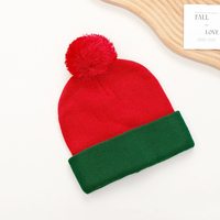 Bonnet en tricot sphérique à rayures contrastées en acrylique, unisexe, chaud, pour l'hiver, les voyages et les activités de plein air