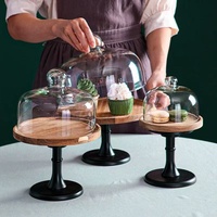 Nouveau Chinoiserie Acacia Bois Grand Fruit Gâteau Plateau En Bois Massif Plat Plante pour Après-Midi Thé De Mariage Banquet Dessert Table