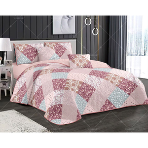 Grosir penutup tempat tidur pola bunga musim panas seprai tambal sulam Modern seprai pengisi katun untuk tempat tidur - Product Image 1