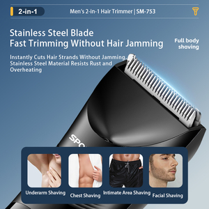 Nuovo Modello di Tagliacapelli per Uso Domestico con Base, Rasoio da <span class=keywords><strong>Uomo</strong></span>, Depilatore Facciale Ricaricabile USB 2-in-1 - Product Image 5