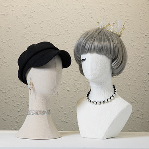 Factory <span class=keywords><strong>Outlet</strong></span> abstracto sin pelo para joyería sombrero y bufanda cubierta de tela de exhibición cabeza de maniquí abstracto - Product Image 3