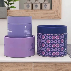 Custom Logo 2oz 50ml Dark Purple Glass Jars Matte Plastic Lid Cosmetic Cream <b>Container</b> for Cosmetics - Product Image 1