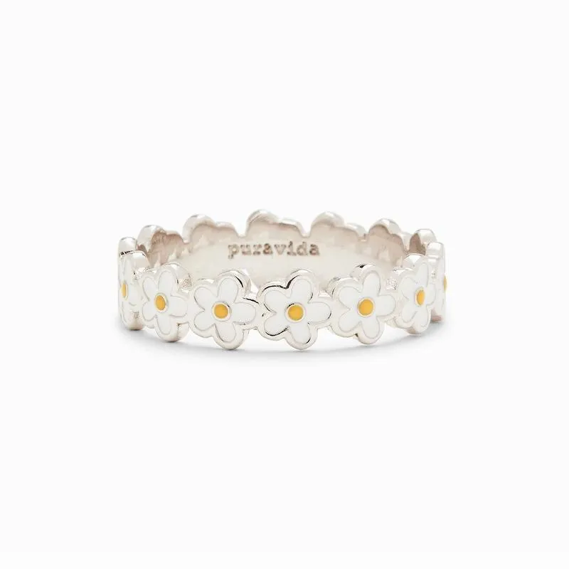Best Girl Gift Korean Daisy Flower Engagement Finger Rings Jewelry Women Wholesale